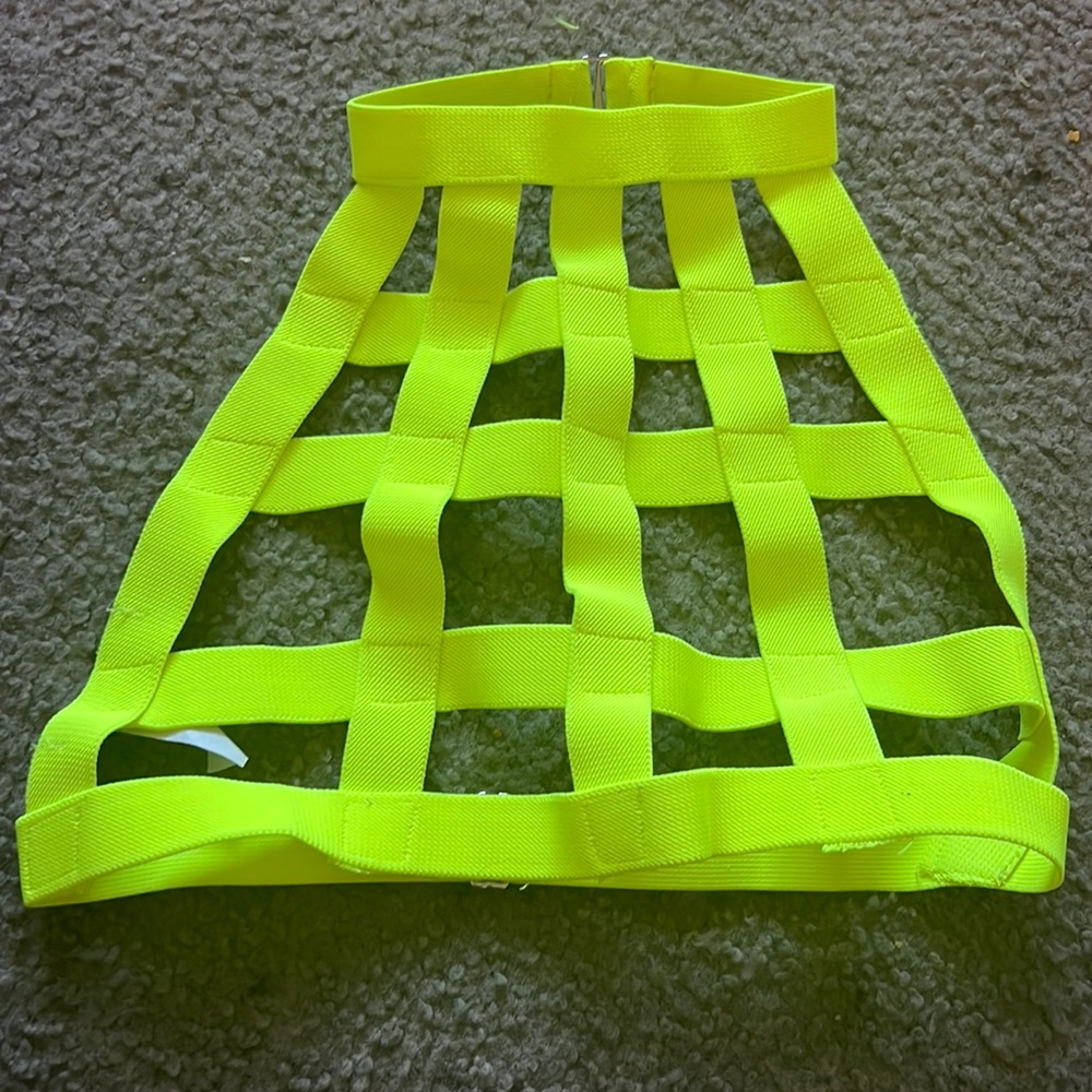 Bright Green / yellow Rave crop top